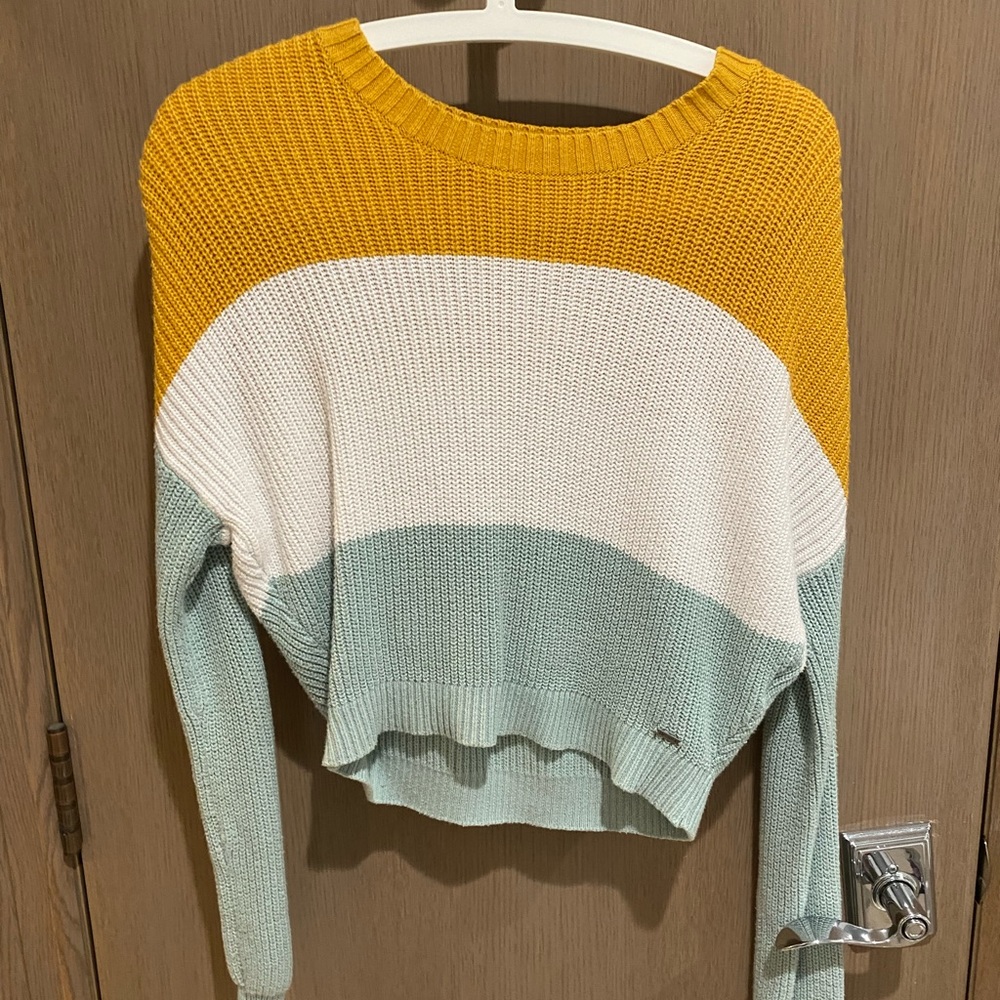 Colorblock Crewneck Sweater cropped - Picture 2 of 3